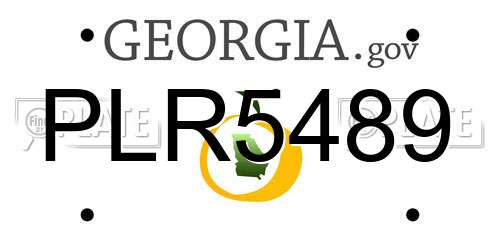PLR5489 Georgia License Plate