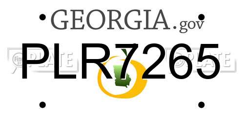 PLR7265 Georgia License Plate
