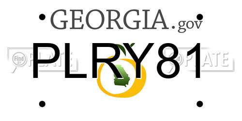 PLRY81 Georgia License Plate