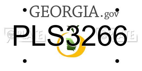 PLS3266 Georgia License Plate