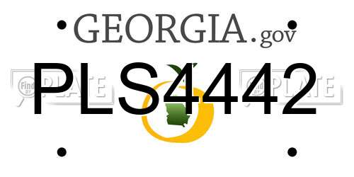 PLS4442 Georgia License Plate