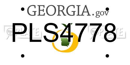 PLS4778 Georgia License Plate