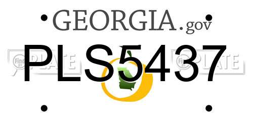 PLS5437 Georgia License Plate