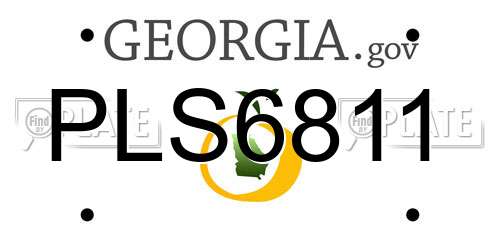 PLS6811 Georgia License Plate