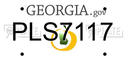 PLS7117 Georgia License Plate