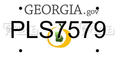 PLS7579 Georgia License Plate