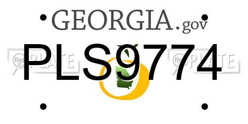 PLS9774 Georgia License Plate
