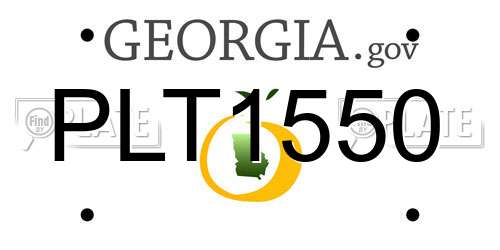 PLT1550 Georgia License Plate