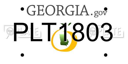 PLT1803 Georgia License Plate
