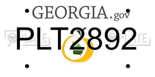 PLT2892 Georgia License Plate