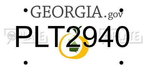 PLT2940 Georgia License Plate