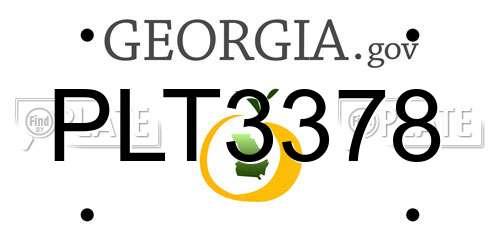 PLT3378 Georgia License Plate