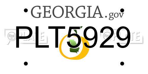 PLT5929 Georgia License Plate