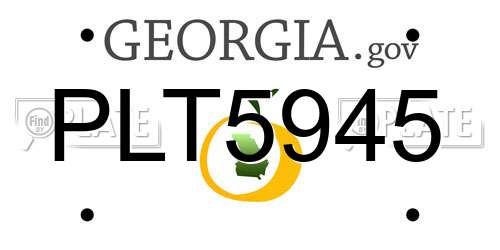 PLT5945 Georgia License Plate