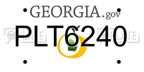 PLT6240 Georgia License Plate