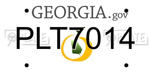 PLT7014 Georgia License Plate