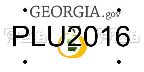 PLU2016 Georgia License Plate