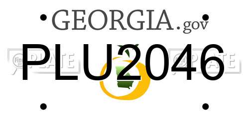 PLU2046 Georgia License Plate