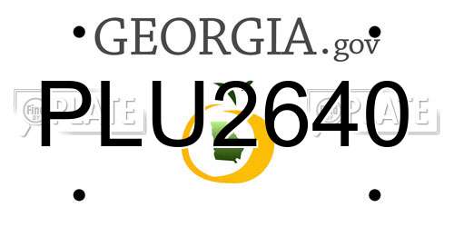 PLU2640 Georgia License Plate