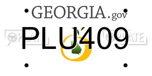 PLU409 Georgia License Plate