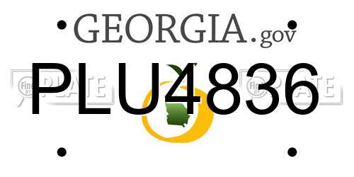 PLU4836 Georgia License Plate