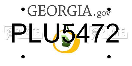 PLU5472 Georgia License Plate