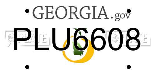 PLU6608 Georgia License Plate