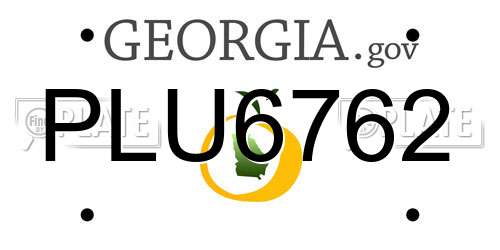 PLU6762 Georgia License Plate