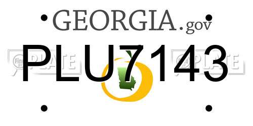 PLU7143 Georgia License Plate
