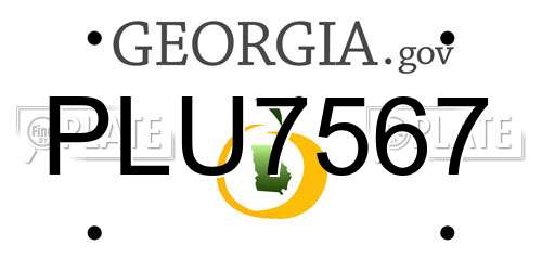 PLU7567 Georgia License Plate