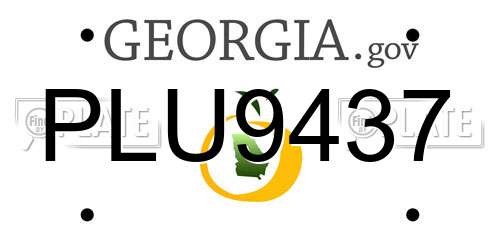 PLU9437 Georgia License Plate