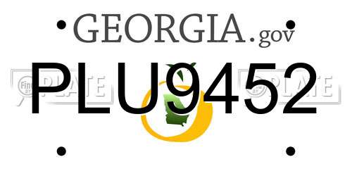 PLU9452 Georgia License Plate
