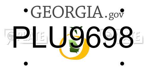 PLU9698 Georgia License Plate