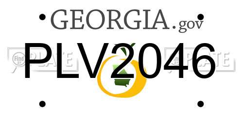 PLV2046 Georgia License Plate