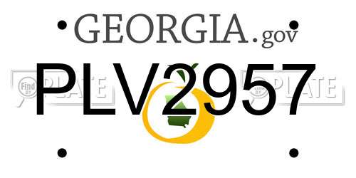 PLV2957 Georgia License Plate