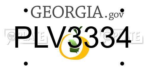 PLV3334 Georgia License Plate