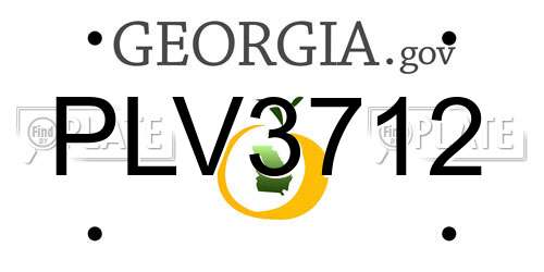PLV3712 Georgia License Plate
