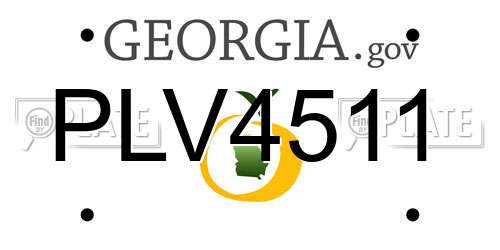 PLV4511 Georgia License Plate