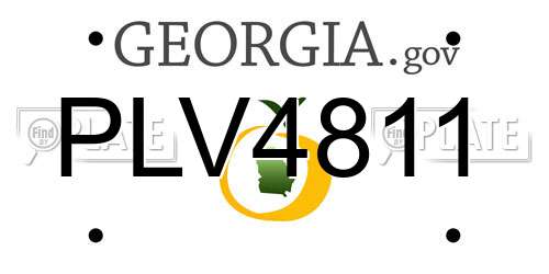 PLV4811 Georgia License Plate
