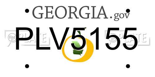 PLV5155 Georgia License Plate