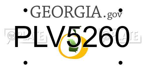 PLV5260 Georgia License Plate
