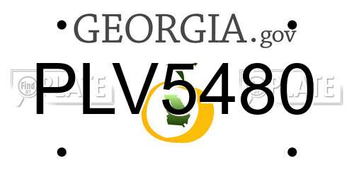 PLV5480 Georgia License Plate
