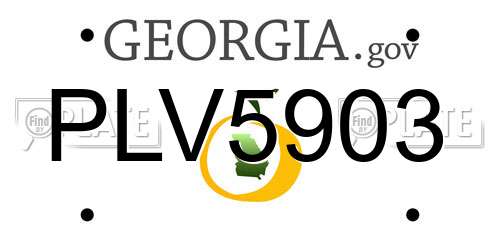 PLV5903 Georgia License Plate