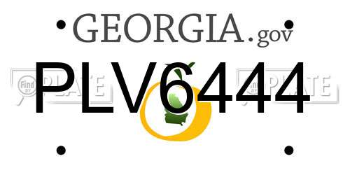 PLV6444 Georgia License Plate