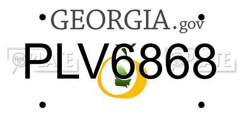 PLV6868 Georgia License Plate