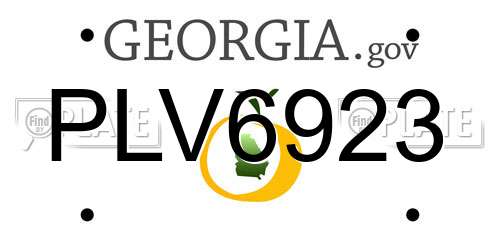 PLV6923 Georgia License Plate