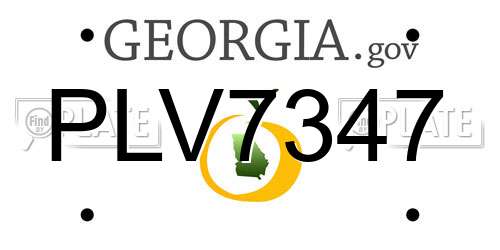PLV7347 Georgia License Plate