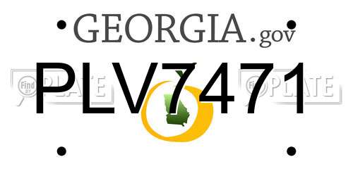 PLV7471 Georgia License Plate