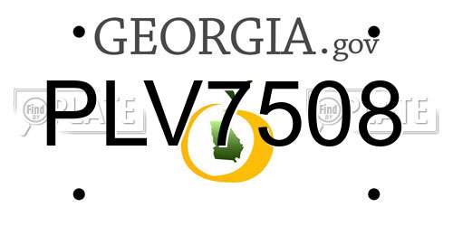PLV7508 Georgia License Plate
