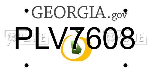PLV7608 Georgia License Plate